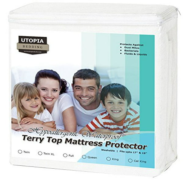 Hypoallergenic Waterproof Mattress Protector Fitted Premium by Utopia Bedding